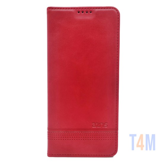 Capa Flip de Couro com Bolso Interno para Samsung Galaxy S23 Ultra Vermelho